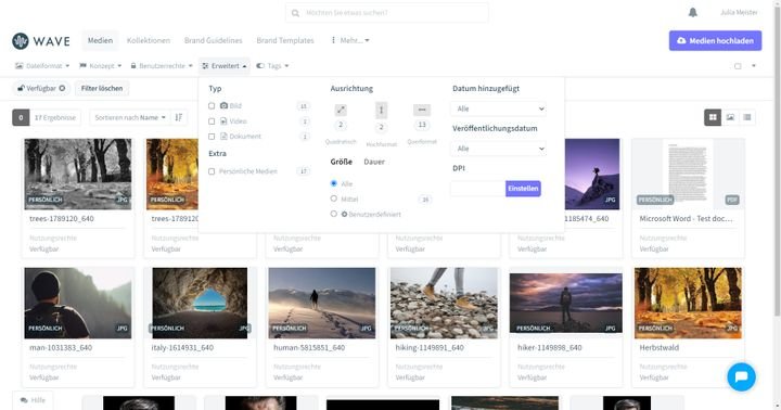 Falls Sie nicht wissen, wonach Sie suchen, dann hilft Ihnen die Filterfunktion