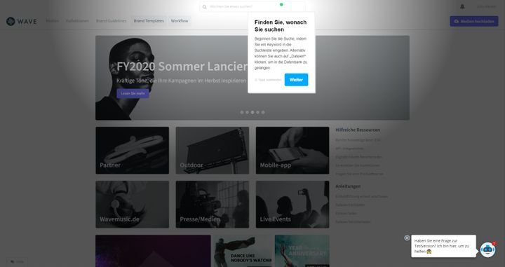 Textboxen führen Sie durch die Struktur von Bynder