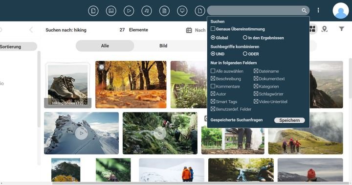 Nutzen Sie die Suchoptionen und speichern Sie bereits getätigte Suchanfragen
