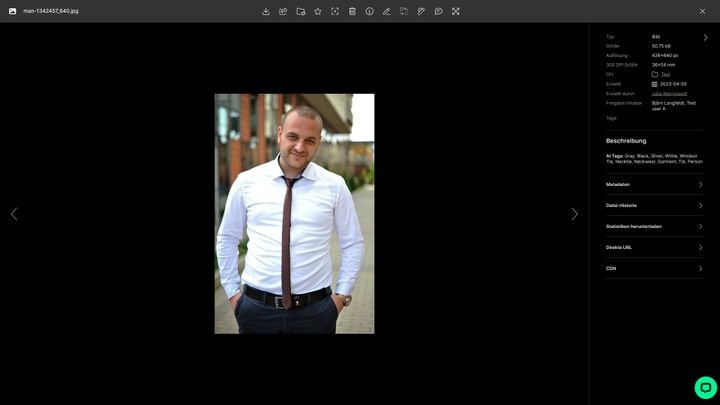 Im Test luden wir dieses Stock-Foto hoch