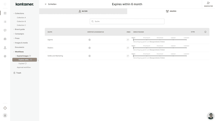 Legen Sie individuelle Rollen und Rechte für Einzeluser oder ganze Gruppen fest