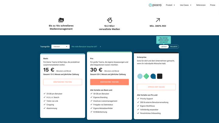 Die Preise von MAM-Systemen sind vom Funktionsumfang, Add-ons und Nutzerplätzen abhängig