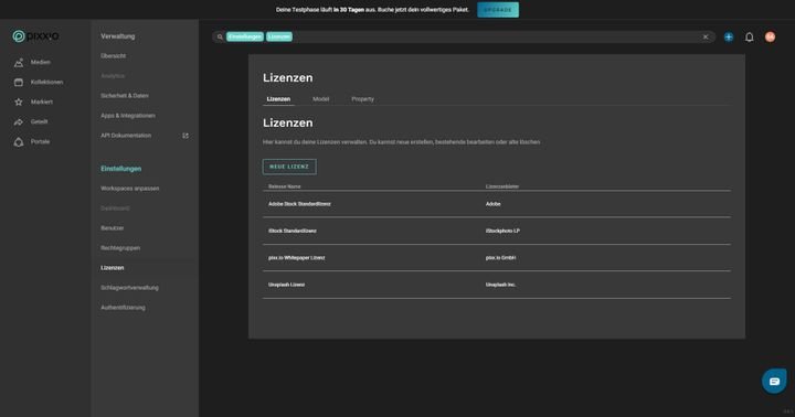 Behalten Sie mit der Lizenzverwaltung die Übersicht über Ihre Asset-Rechte