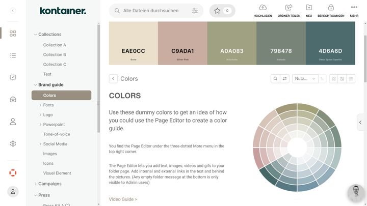 Passe Ordner an, um eigene LPs, Moddboards oder Styleguides zu kreieren