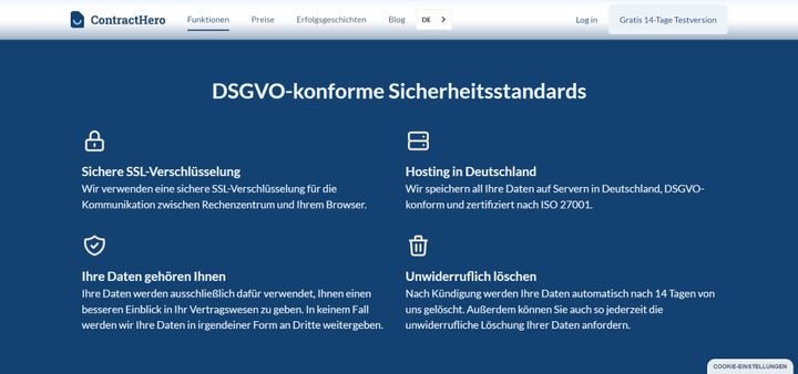 ContractHero ist eine deutsche Softwarelösung und vollständig DSGVO-konform