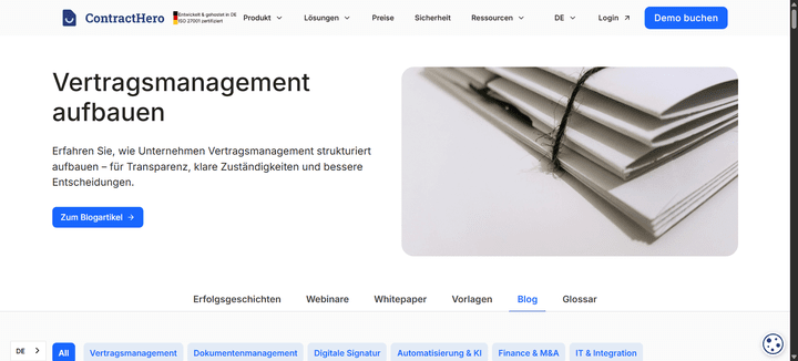 Im ContractHero-Blog finden Sie eine Reihe von nützlichen Beiträgen und Artikeln zu verschiedenen Themen