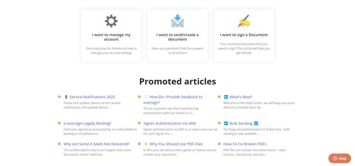 Im (englischsprachigen) Xodo Sign-Helpcenter finden Sie FAQs und einige nützliche Tutorials