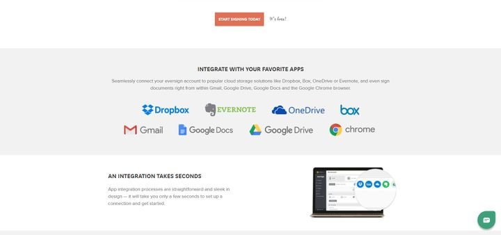 Eine Auswahl an beliebten Schnittstellen, die Xodo Sign mit an Bord hat