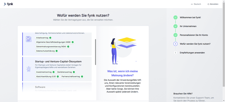 fynk beherrscht eine Vielzahl von unterschiedlichen Vertragstypen
