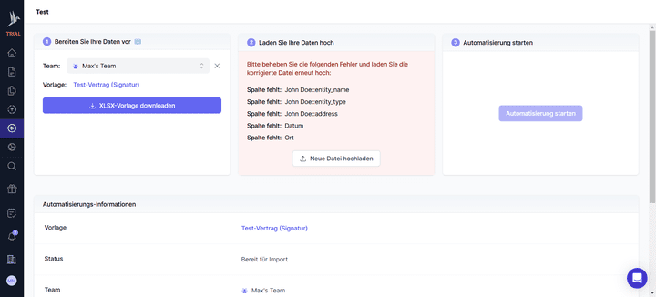 Hier kannst du deine Vertragsvorlagen für die automatisierte Dokumentenerstellung per XLS-Datei vorbereiten