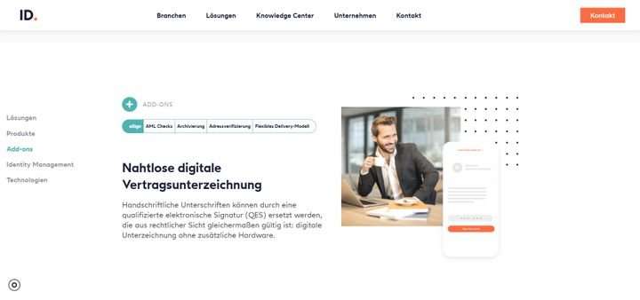 eSign ist nur ein Addon der großen IDnow-Plattform und wird als solche vom Anbieter nicht genau bepreist