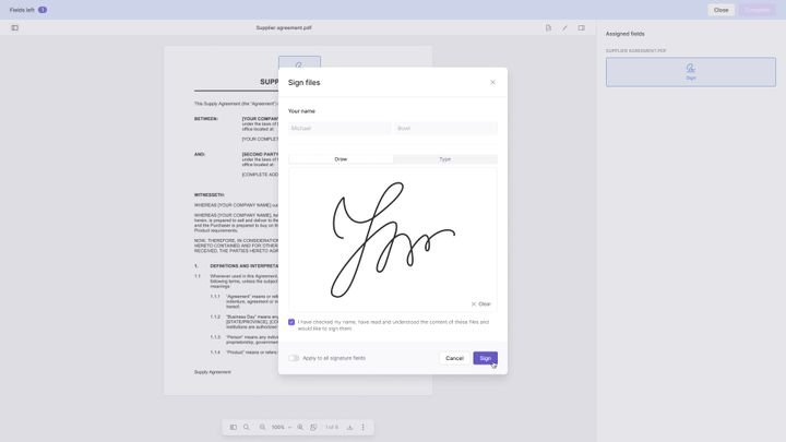 Mit Inhubber unterzeichnest du schnell und einfach deine Vertragsunterlagen – z.B., indem du deine Unterschrift mit der Maus zeichnest
