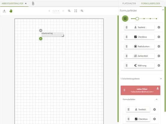 Mit MOXIS erstellen Sie im Formular-Editor Vertragsunterlagen ganz einfach aus Blankovorlagen und individuellen Feldern
