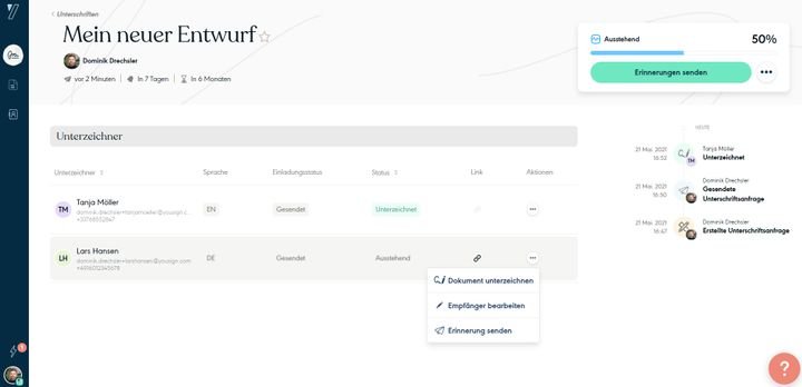 Erstellen Sie individuelle Signatur-Workflows und Freigabeprozesse in Yousign