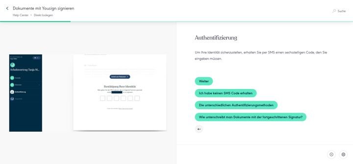 Übersichtliche Leitfäden erleichtern Ihnen den Einstieg in Yousign und helfen bei den ersten Schritten