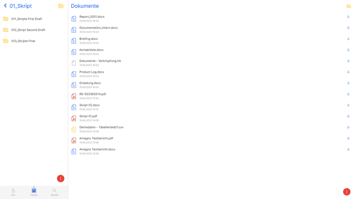 Die Hauptansicht von Amagno.App