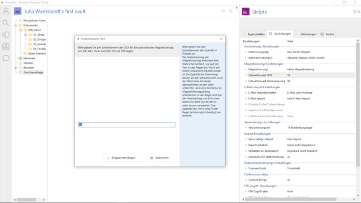 Richten Sie sich mit den vielzähligen Einstellungsoptionen Ihre ideale Ablage ein