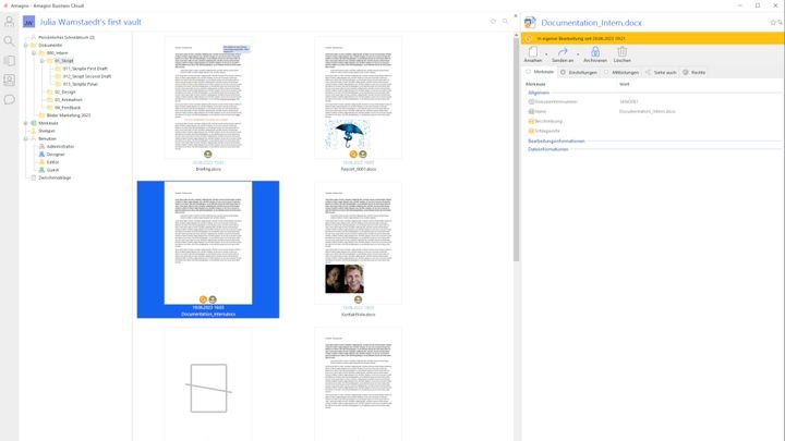 Wenn Sie Dokumente bearbeiten, werden diese für Ihre Kolleg:innen geblockt