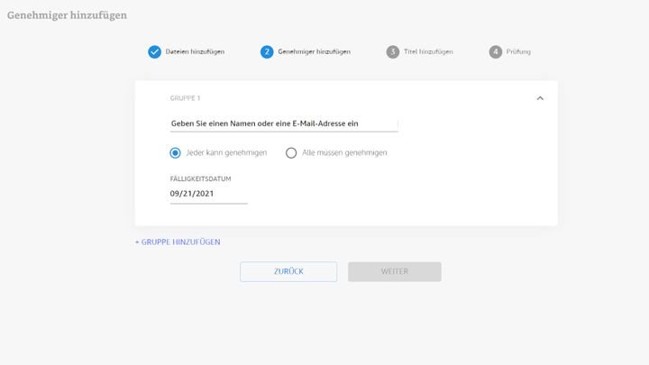 Erbitten Sie komfortabel über einen Knopfdruck eine Freigabe
