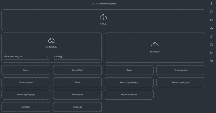 In die Belegebox importierst du Rechnungen, Verträge und andere Dokumente auf Wunsch ganz einfach per Drag-and-Drop