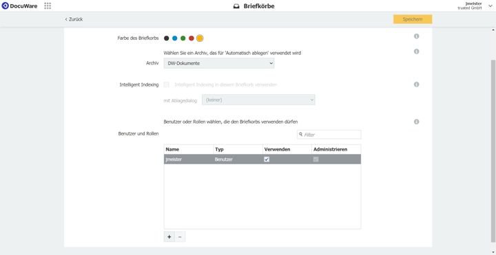 Ob die Indexierung aktiv ist, erkennen Sie unter anderem am Häckchen in der Briefkorb-Konfiguration