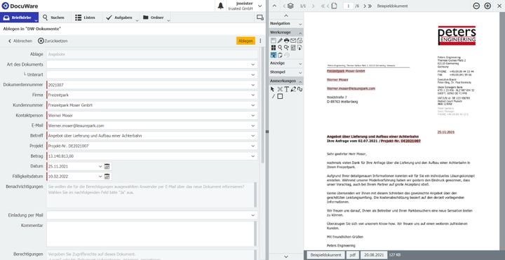 Die intelligente Indexierung in DocuWare