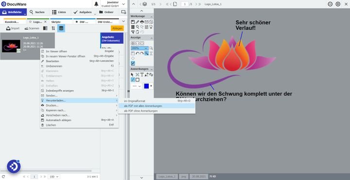 Teilen Sie wichtige Informationen mit Ihren Kolleg:innen über Anmerkungen, Stempel und mehr