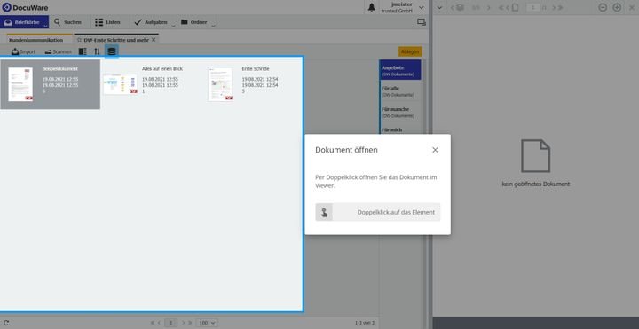 Textboxen führen Sie in kurzen Touren durch die Oberfläche