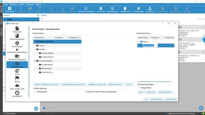 Legen Sie eigene Ordnerstrukturen an