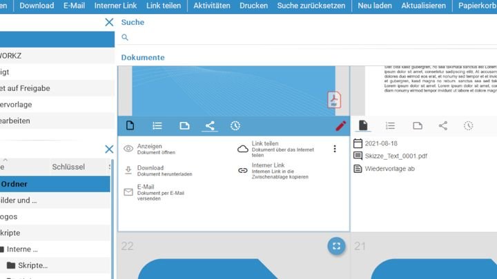 Teilen Sie schnell und effektiv Dokumente per Link an interne und externe Stellen