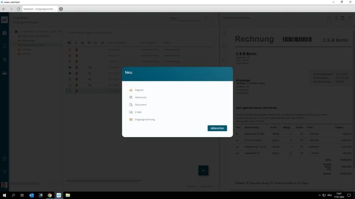 Sie können über mehrere Wege Dateien in enaio ablegen