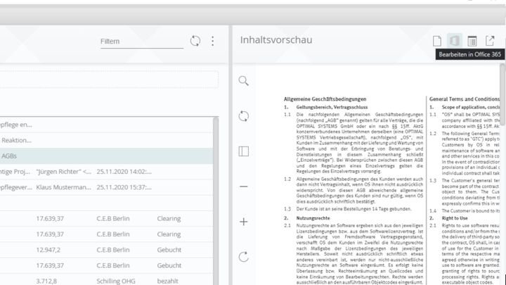 Bearbeiten Sie Dokumente direkt in Office 365 weiter