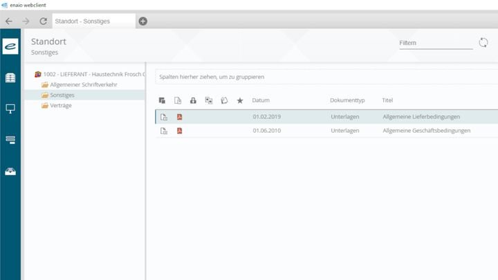 Legen Sie hierarchische Strukturen für Ihre Register und Akten an