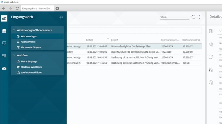 Über die Abonnements werden Sie über Änderungen an den entsprechenden Dokumenten informiert