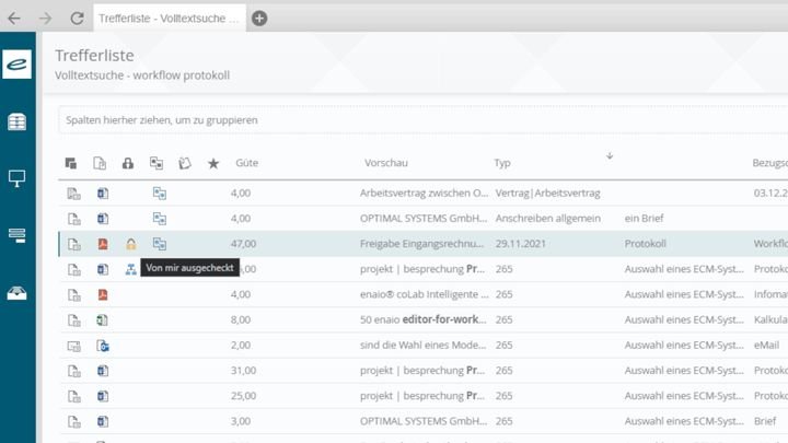 Ausgecheckte Dokumente sind während der Bearbeitung schreibgeschützt
