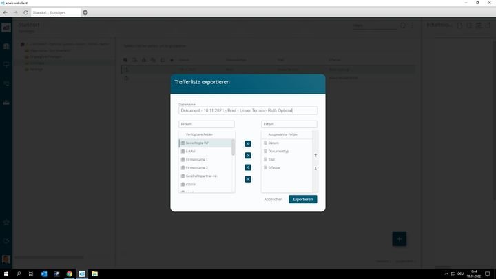 Geben Sie die exakten Daten an, die Sie für Ihren Index-Export benötigen