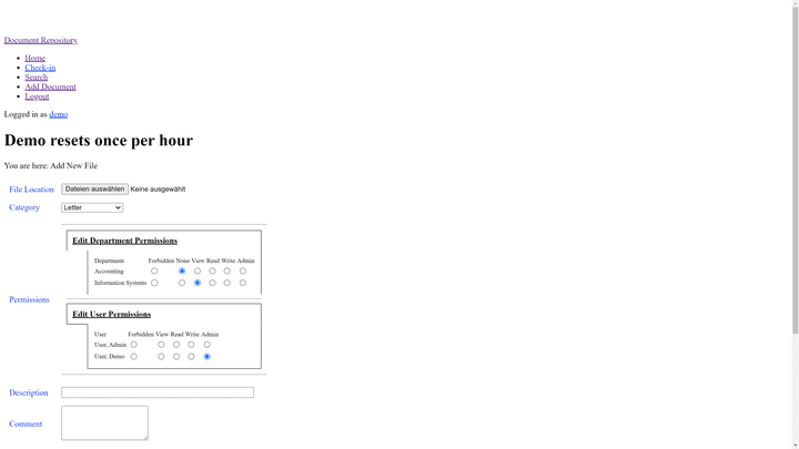 Lege bei Upload der Dateien Zugangsberechtigungen fest
