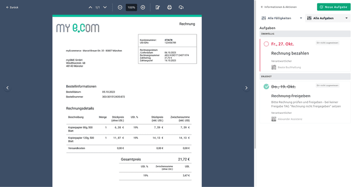 Lass dich von fileee an Zahlungs- oder Kündigungsfristen erinnern