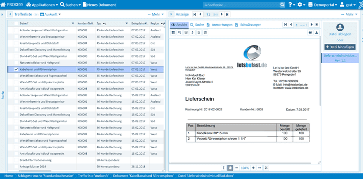 PROXESS DMS unterstützt dich dabei, papiergebundene und digitale Geschäftsdokumente zentral zu erfassen, automatisiert zu verarbeiten und rechtskonform zu archivieren.