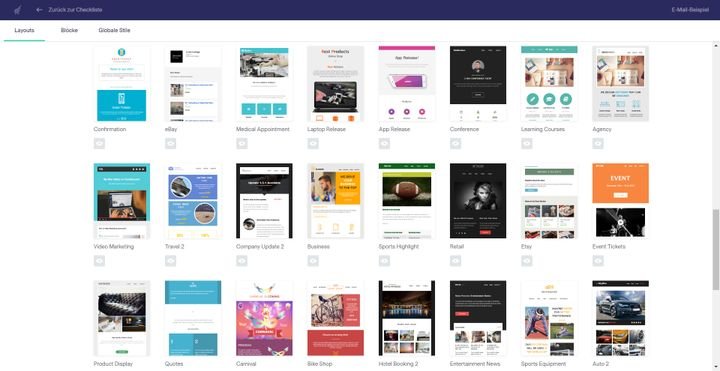 Wählen Sie bei Benchmark aus über 200 Vorlagen
