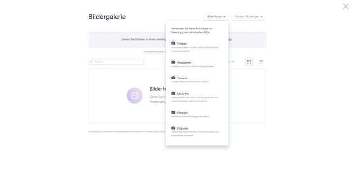 Bedienen Sie sich direkt aus Benchmark heraus bei gängigen Stockfoto-Portalen