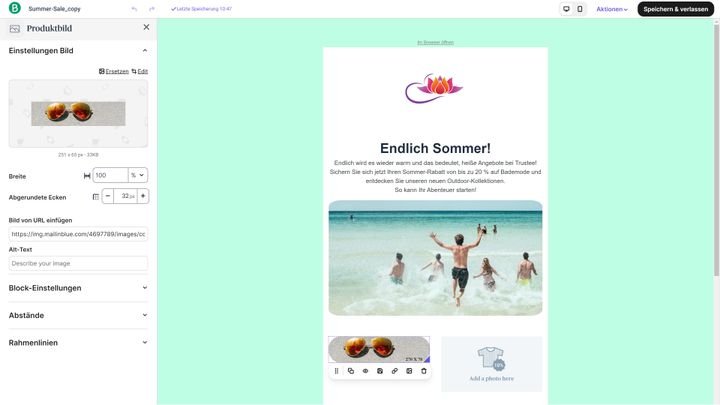 Brevo gibt Ihnen einen einfach zu bedienenden Editor für Ihre Mailings an die Hand