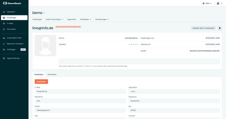 Verwalten Sie übersichtlich Ihre Empfänger:innen in Listen und Segmenten