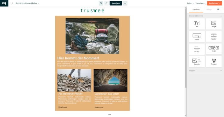 Mit dem einfachen Editor erstellen auch Neulinge einfach ansprechende Mail-Kampagnen