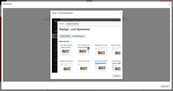 Mit dem Design- und Spamtest überprüfen Sie, ob Ihre Mails korrekt dargestellt und übermittelt werden