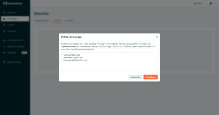 Schließen Sie mit Blacklists gezielt Adressen von Ihren Mailings aus