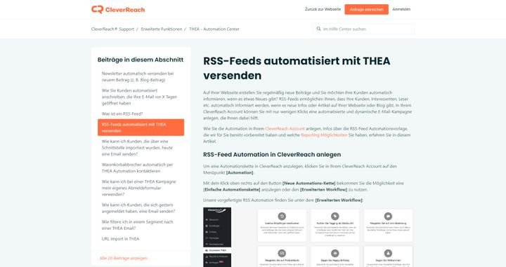 Benachrichtigen Sie via RSS-Automation User über Ihre neuen Inhalte auf Ihrer Website