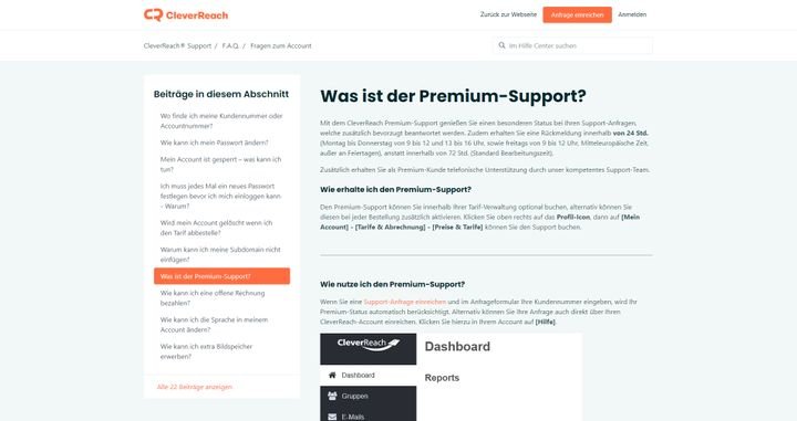 Für besonders flotte Hilfe gibt es den kostenpflichtigen Premium-Support