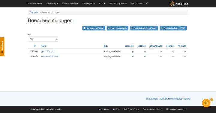 Verschicken Sie Ihre Kampagnen wahlweise via E-Mail oder SMS