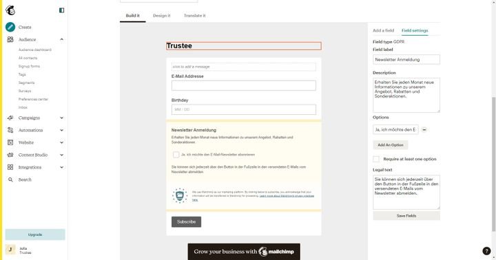 Bauen Sie die passenden Anmeldeformulare für Ihre Kontakte